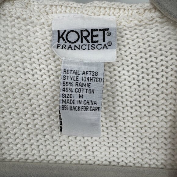 vintage koret francisca knit butterfly button up sweater vest woman’s size mediu - Picture 2 of 11